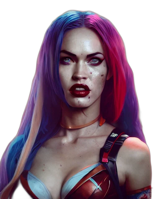 face, cyberpunk, comic book art, concept art, fantasy art, neon, highly, detailed transparent PNG cut-out