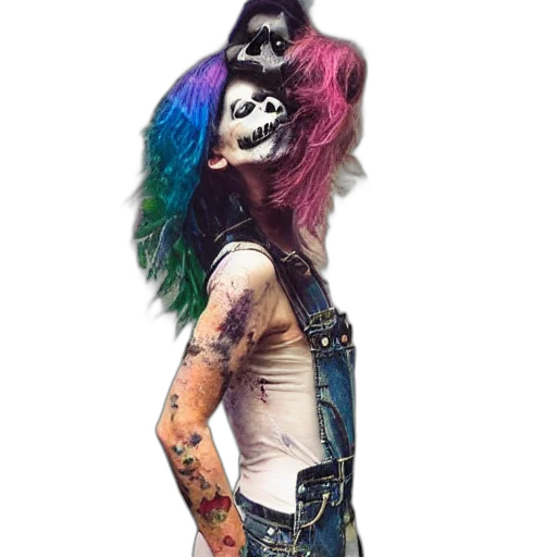 watercolor, cyberpunk, cartoon, concept art, colorful, dark, mixed, media transparent PNG cut-out