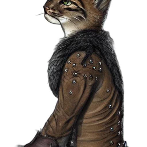 staff, jacket, animal, fantasy art transparent PNG cut-out