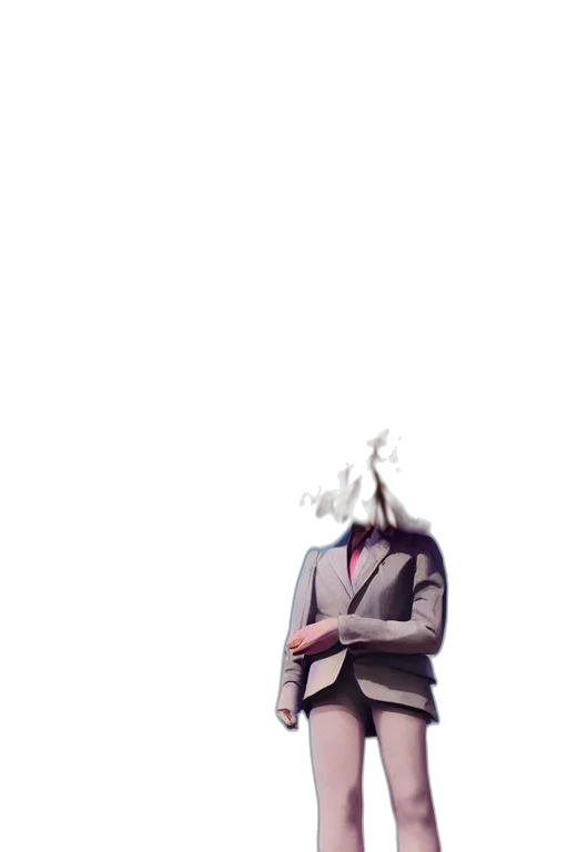 mask, jacket, robot, face, concept art, 3d render, vaporwave, comic book art transparent PNG cut-out
