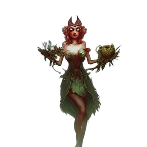 staff, creature, dress, concept art, fantasy art, pixel art, 3d render, green transparent PNG cut-out