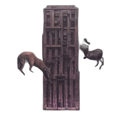 furniture, building, animal, creature, concept art, 3d render, fantasy art, cyberpunk transparent PNG cut-out