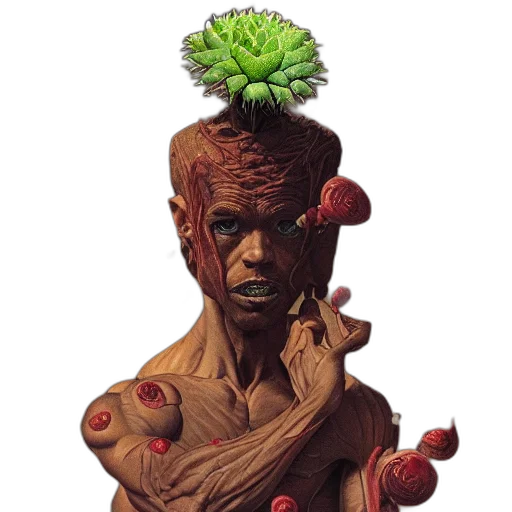 crown, face, creature, staff transparent PNG cut-out