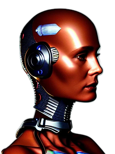 robot, face, cyberpunk, concept art transparent PNG cut-out