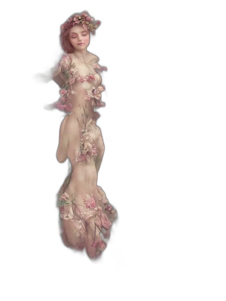 dress, creature, 3d render, concept art, fantasy art, photorealistic, pastel, symmetry transparent PNG cut-out