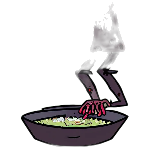 food, staff, pixel art, concept art, fire, fog, zombie, puts transparent PNG cut-out