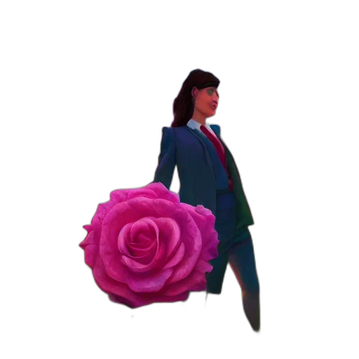 jacket, flower, staff, dress, vaporwave, 3d render, pixel art, concept art transparent PNG cut-out