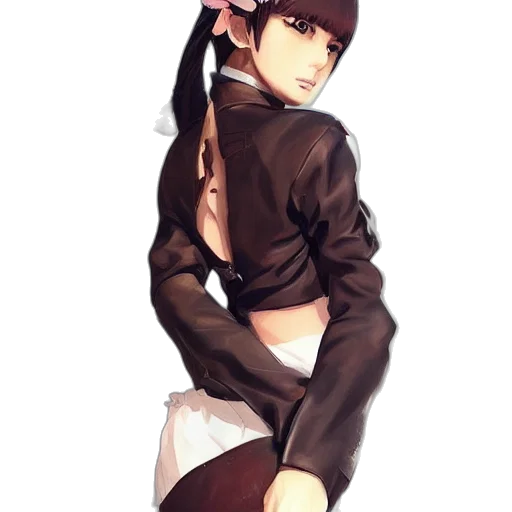 jacket, staff, creature, dress, anime, concept art, watercolor, fantasy art transparent PNG cut-out