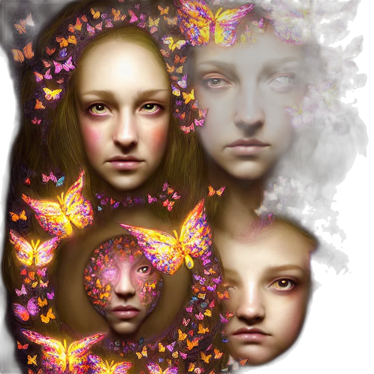 face, mask, crown, flower, fantasy art, photorealistic, concept art, 3d render transparent PNG cut-out