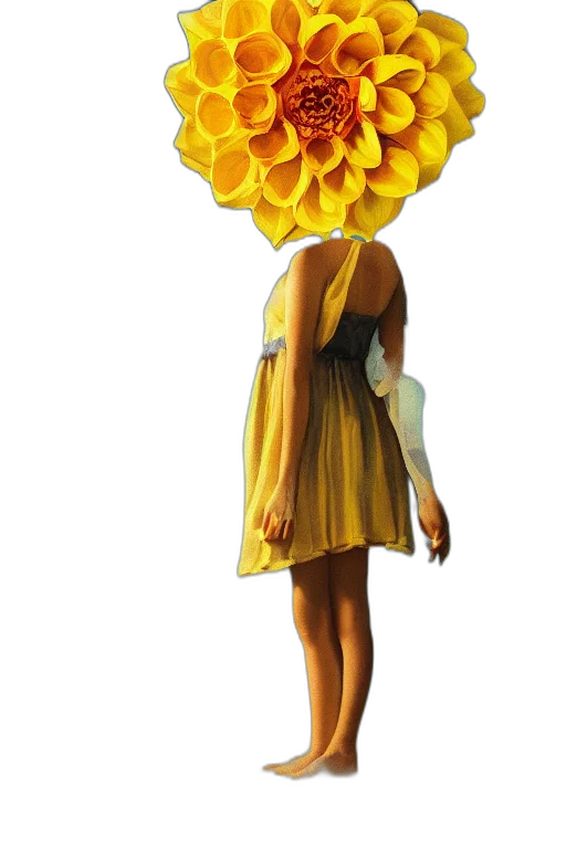 dress, flower, umbrella, crown, concept art, 3d render, photorealistic, fantasy art transparent PNG cut-out