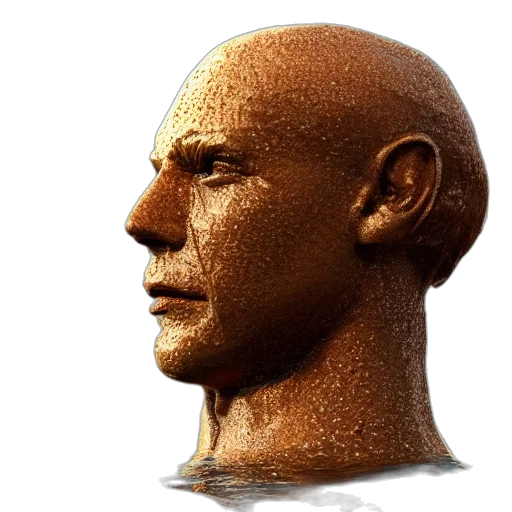 face, mask, robot, crown, 3d render, photorealistic, concept art, fantasy art transparent PNG cut-out