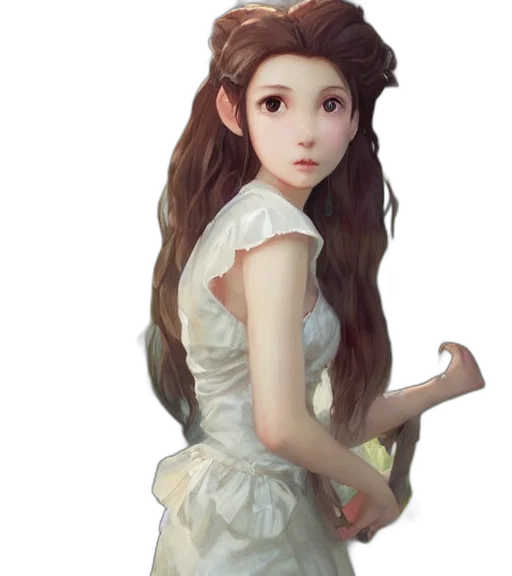 dress, face, crown, staff transparent PNG cut-out