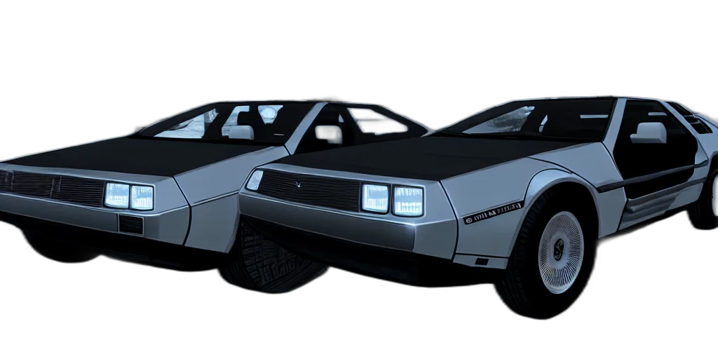 car, 3d render, concept art, vaporwave transparent PNG cut-out