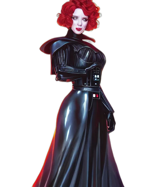 dress, robot, staff, concept art, cyberpunk, comic book art, fantasy art, neon lights transparent PNG cut-out
