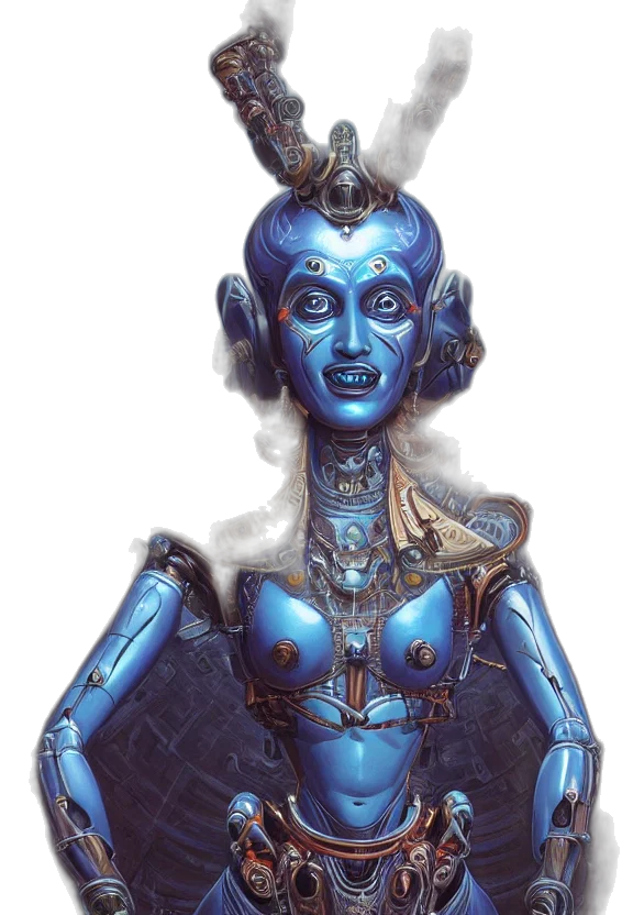 robot, mask, jewelry, face, concept art, fantasy art, comic book art, photorealistic transparent PNG cut-out