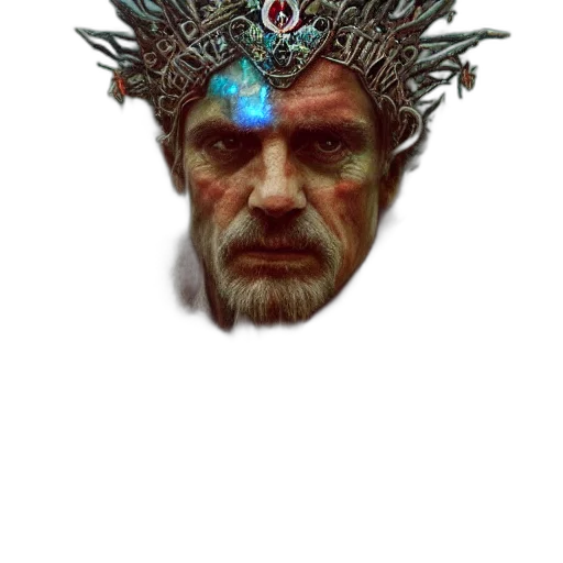 crown, face, mask, staff transparent PNG cut-out