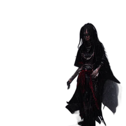 creature, staff, mask, dress, concept art, fantasy art, pixel art, comic book art transparent PNG cut-out