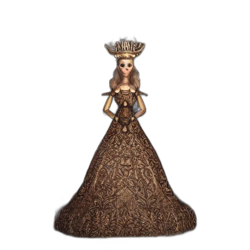 dress, crown, hat, jewelry, 3d render, fantasy art, concept art, beautiful transparent PNG cut-out