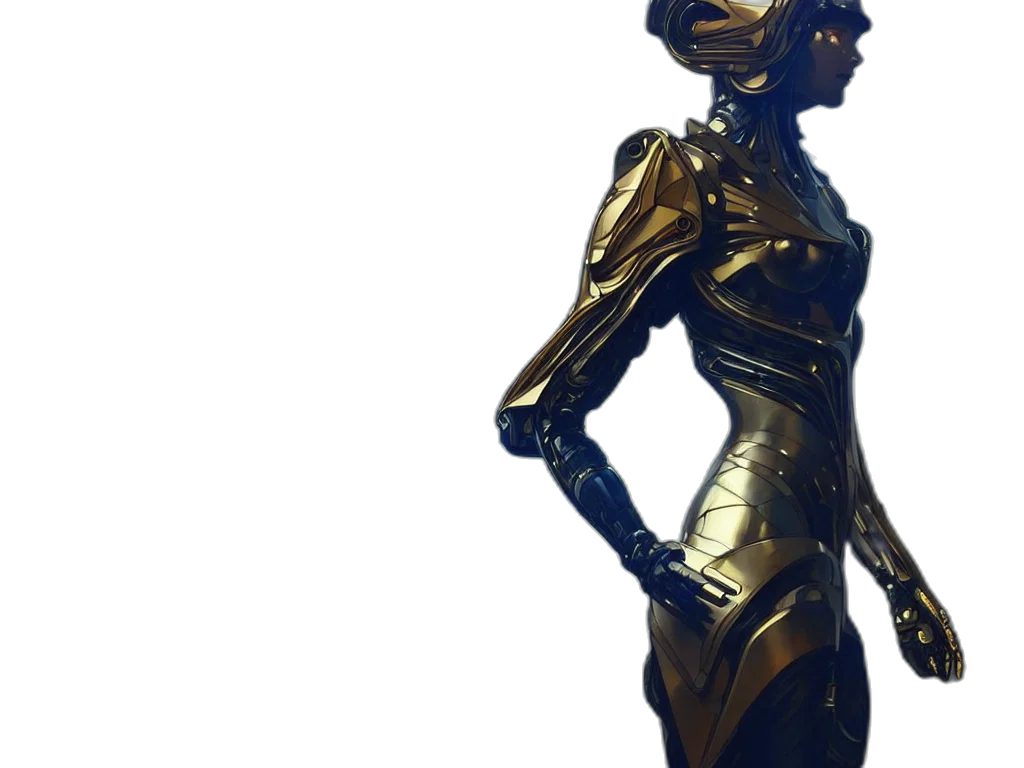 robot, dress, staff, jewelry transparent PNG cut-out