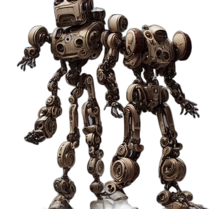 robot, staff, weapon, creature transparent PNG cut-out