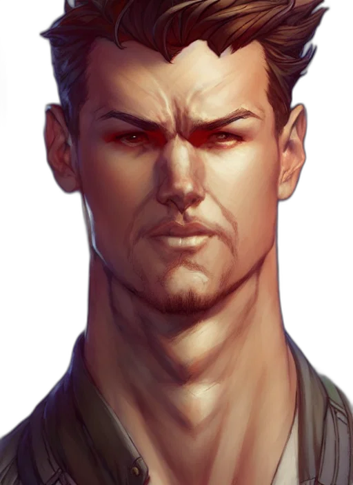 face, staff, comic book art, concept art transparent PNG cut-out