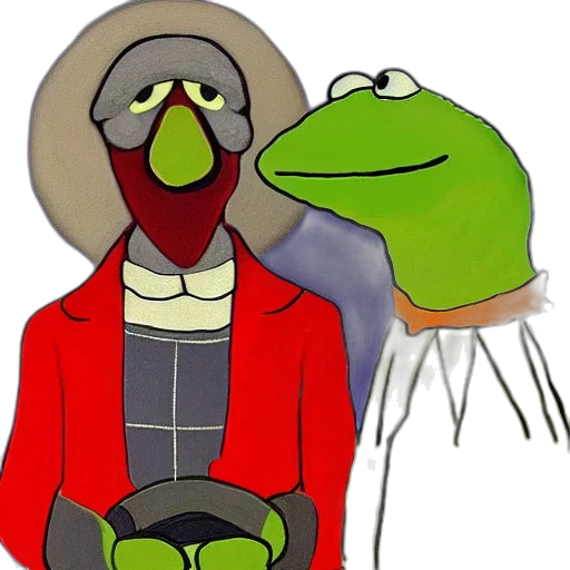 jacket, hat, mask, animal, concept art, cartoon, kermit, elmo transparent PNG cut-out