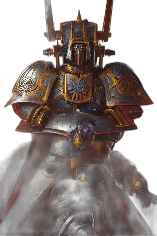 robot, crown, sword, staff, concept art, fantasy art, photorealistic, 3d render transparent PNG cut-out