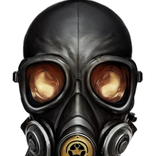 mask, face, concept art, comic book art, photorealistic, cyberpunk, portrait, painting transparent PNG cut-out