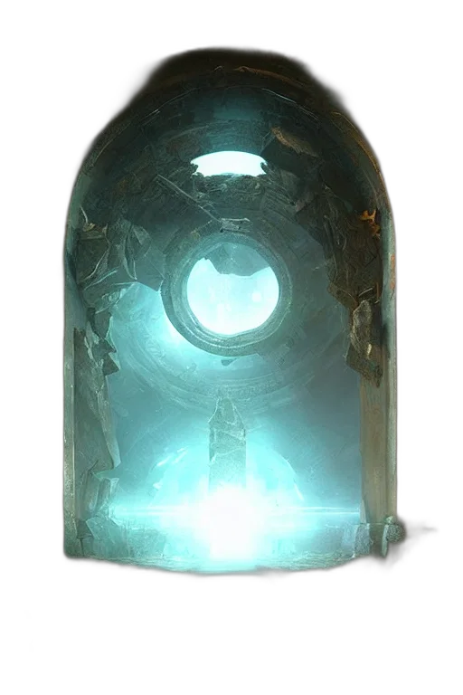 bottle, crown, jewelry, sword, concept art, 3d render, fantasy art, outer space transparent PNG cut-out