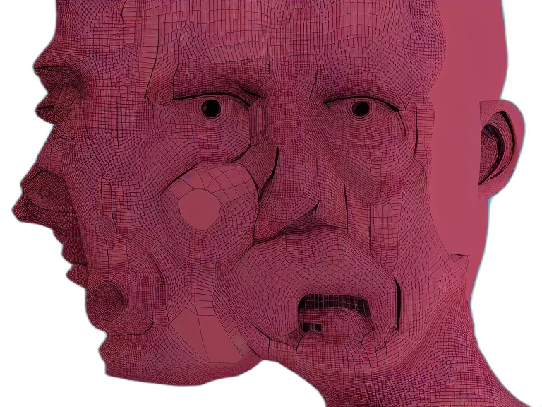 mask, face, robot, creature, 3d render, vaporwave, concept art, photorealistic transparent PNG cut-out