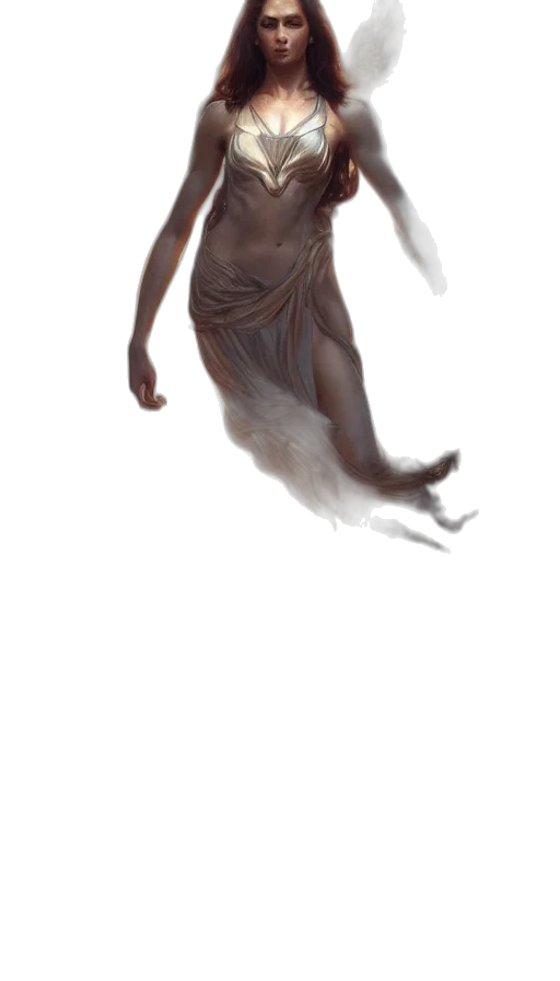 creature, dress, staff, mask transparent PNG cut-out