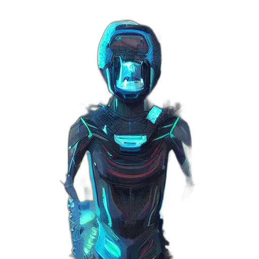 robot, mask, creature, face, concept art, cyberpunk, 3d render, vaporwave transparent PNG cut-out