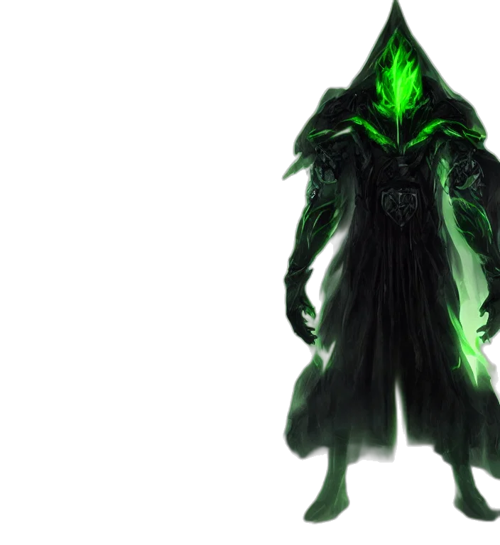 mask, staff, creature, concept art, fantasy art, 3d render, pixel art, green transparent PNG cut-out