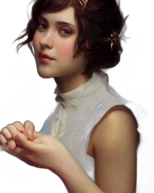 face, dress, jewelry, staff, photorealistic, oil painting, concept art, fantasy art transparent PNG cut-out