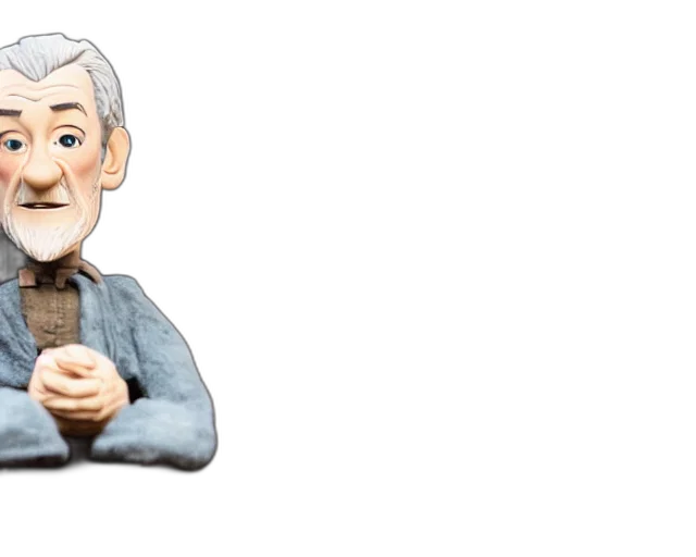 staff, 3d render, cartoon, pixel art, concept art, ian, mckellen, figurine transparent PNG cut-out