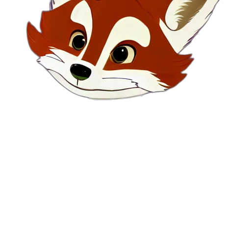 staff, animal, concept art, 3d render, cartoon, pixel art, red, upper transparent PNG cut-out