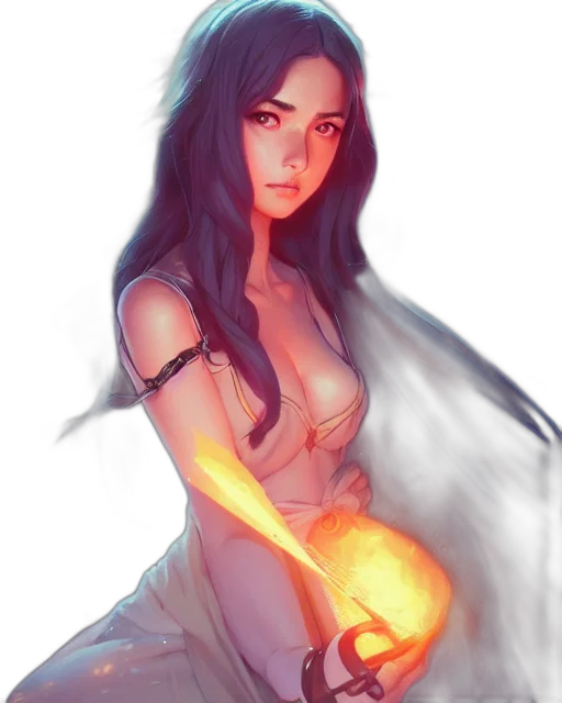dress, weapon, dragon, fantasy art, concept art, anime, comic book art, fire transparent PNG cut-out