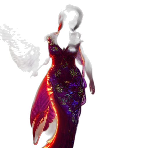 dress, jewelry, creature, 3d render, concept art, photorealistic, vaporwave, underwater transparent PNG cut-out