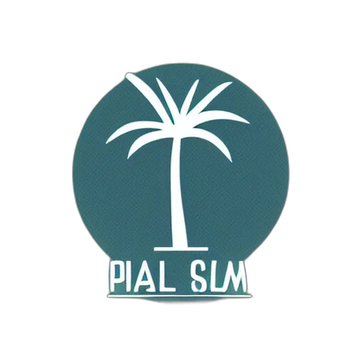 vaporwave, 3d render, photorealistic, pastel, palm, tree, logo, minimalist transparent PNG cut-out