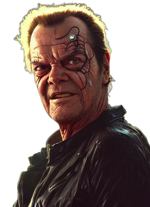 face, comic book art, concept art, photorealistic transparent PNG cut-out