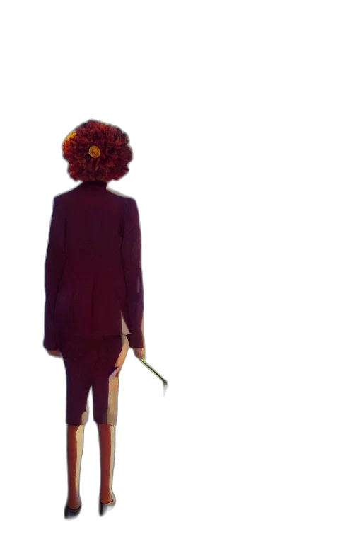 staff, dress, jacket, hair, concept art, pixel art, 3d render, watercolor transparent PNG cut-out
