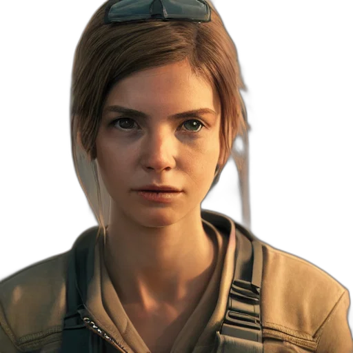 face, jacket, weapon, staff transparent PNG cut-out