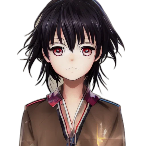 face, staff, mask, jacket, anime, pixel art, cartoon, photorealistic transparent PNG cut-out