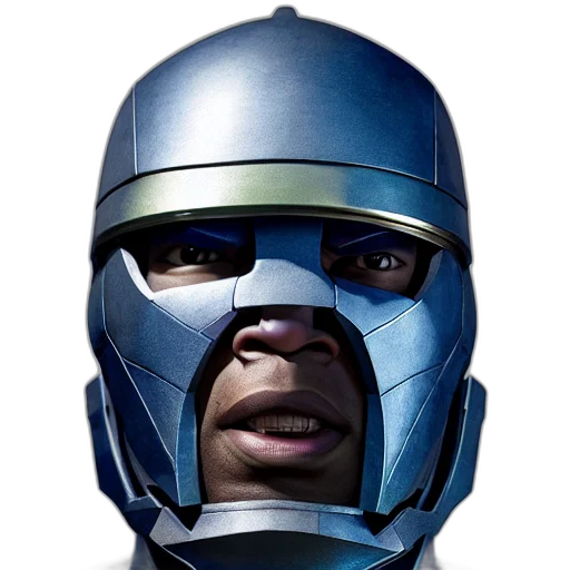 mask, face, robot, concept art, comic book art, photorealistic, 3d render, portrait transparent PNG cut-out