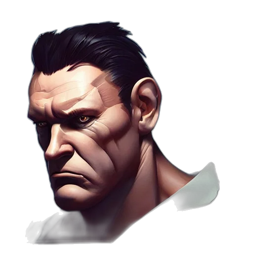 face, concept art, photorealistic, comic book art transparent PNG cut-out