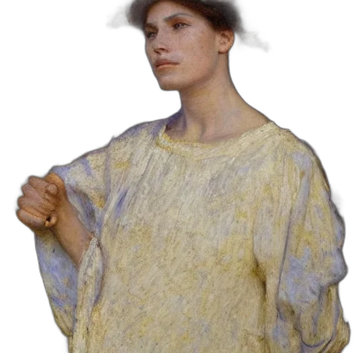 dress, hat, face, staff transparent PNG cut-out