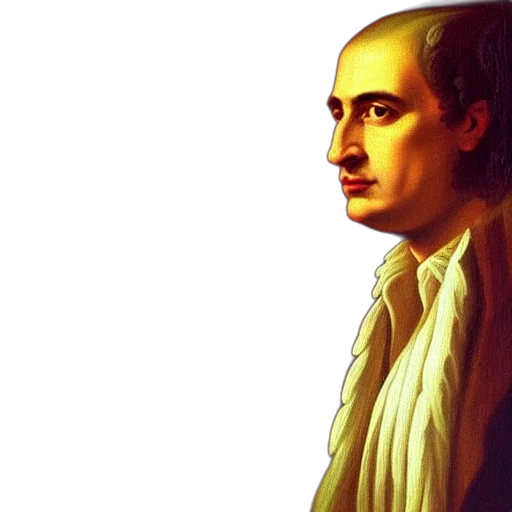 face, photorealistic, oil painting, neoclassical, portrait, sir, isaac, newton transparent PNG cut-out