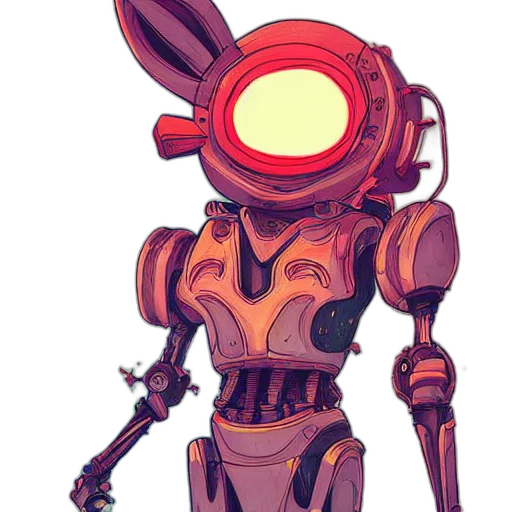 robot, weapon, concept art, cyberpunk, pixel art, comic book art, outer space, red transparent PNG cut-out