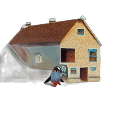 building, 3d render, concept art, fog, nintendo, concept, art, penguin transparent PNG cut-out