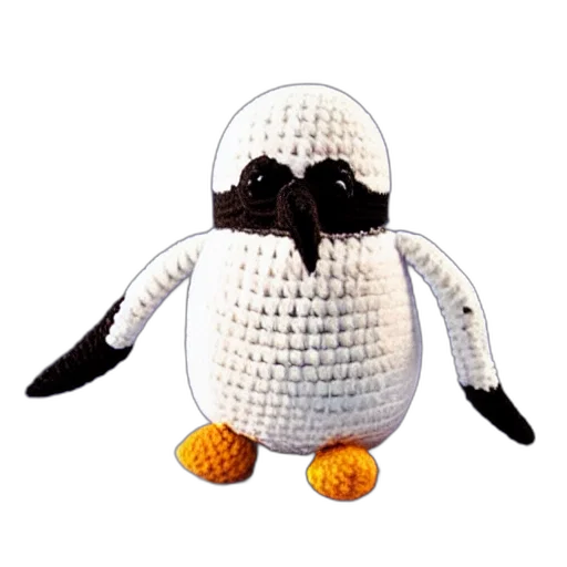 animal, creature, staff, hat, 3d render, concept art, crocheted, penguin transparent PNG cut-out